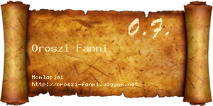 Oroszi Fanni névjegykártya