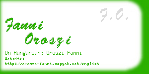 fanni oroszi business card